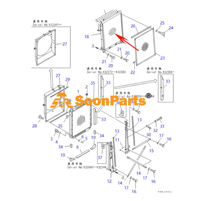 KOUページ Buy Hydraulic Oil Cooler Ass'y 20Y-03-27120 20Y0327120 For Komatsu
