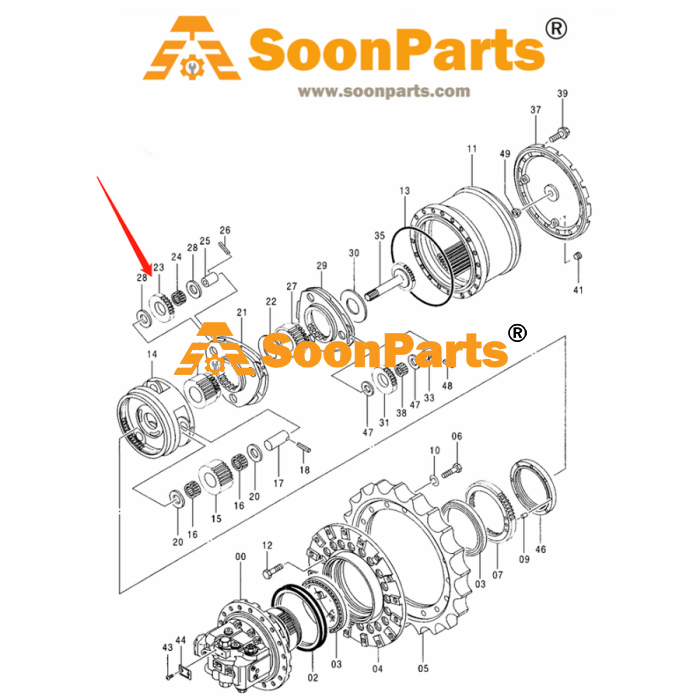Buy Travel Motor Planet Gear 3052345 for Hitachi Excavator EX200-5