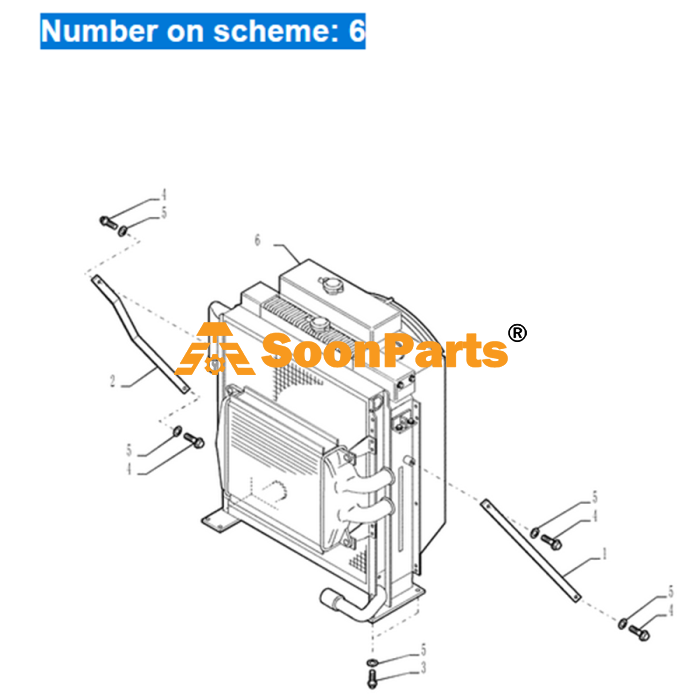 Buy Water Tank Radiator ASS'Y 72225035 for Kobelco Excavator SK260