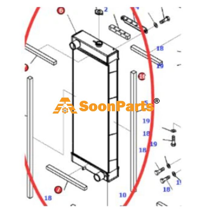 Buy Water Tank Radiator 23H-03-17140 23H0317140 For Komatsu