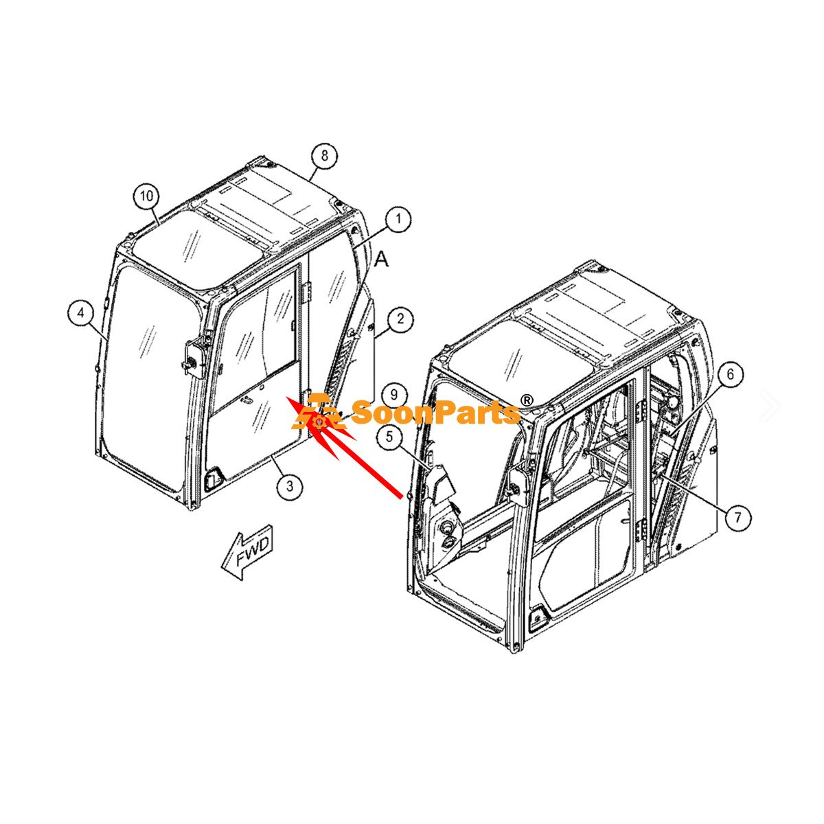 Buy CAB Door CA4777567 477-7567 4777567 For Caterpillar CAT Engine
