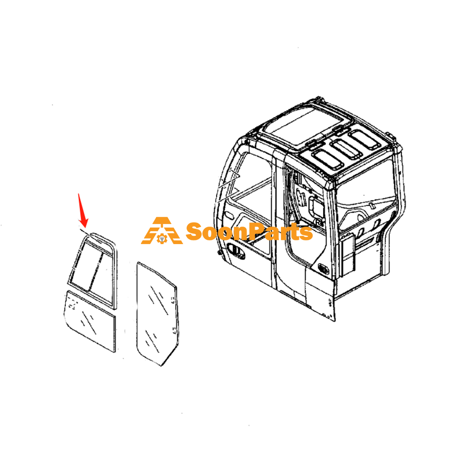 Buy Upper Above Slide Glass 4457175 for Hitachi Excavator ZX125US