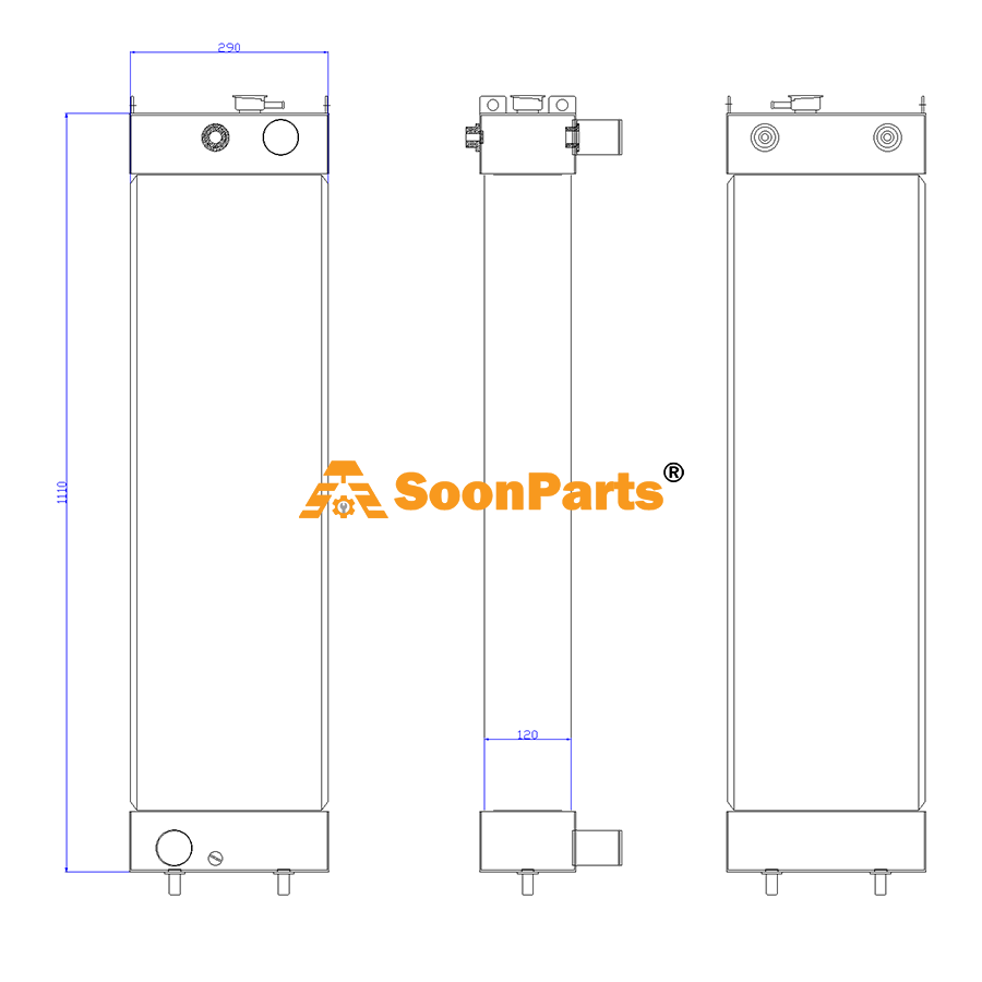 Buy Water Tank Radiator ASS'Y 72225035 for Kobelco Excavator SK260