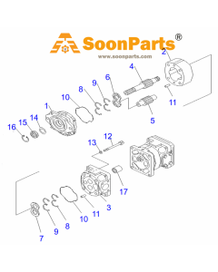 Gear Pump SAL71 705-21-37100 7052137100 for Komatsu Wheel Loader WA450-5L WA470-5 WA480-5 WA480-5L
