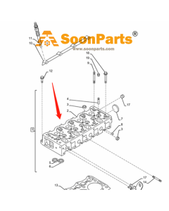 Culata VI8982086680 para el motor AP-4LE2XASS01 del excavador CX75C SR Isuzu del caso