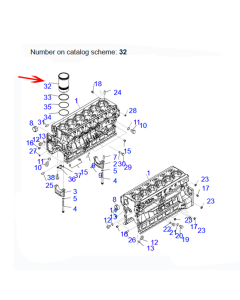 Kit de revestimiento de cilindro de motor 6240-21-2220 6240212220 para excavadora Komatsu PC1250-11 PC1250-11E0 PC1250-8 PC1250-8R PC1250LC-11 PC1250LC-8 PC1250SP-8 PC1250SP-8R Motor 6D170