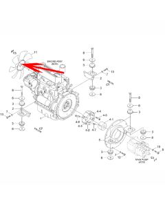Lame de ventilateur de refroidissement 11MJ-00100 pour pelle Hyundai R16-9