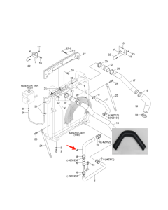 Tuyau inférieur du système de refroidissement 11Q6-41150 11Q641150 pour pelle Hyundai R220LC-9SH R210LC9BH