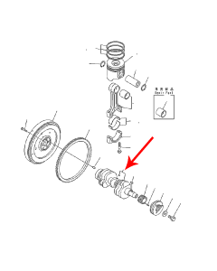 Cigüeñal 129008-21000 para motor 3TNV88 de excavadora Hyundai R35Z-9A Yammar