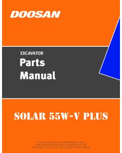 Manual de servicio Doosan Excavator SOLAR 55W-V PLUS + Diagramas detallados + Catálogo de piezas PDF