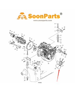 Lüfterkühlflügel K1030694 für Doosan Daewoo Bagger 450 PLUS_TIER-3 460 PLUS_TIER-3