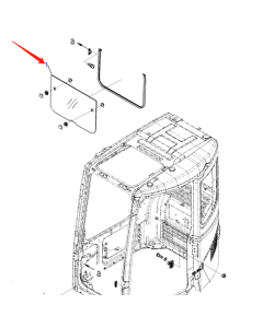 Vorderes unteres Glas 22B-54-15811 für Komatsu Bagger PC128US-2 PC128UU-2 PC138US-2 PC228US-3 PC308USLC-3 PC78MR-6 PC78US-6 PC78UU-6
