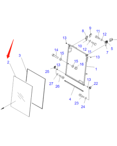 Vorderes oberes Glas 22P-53-18320 für Komatsu-Bagger PC88MR-8 PC118MR-8 PC78US-8 PC78UU-8 PC88MR-10 PC78US-10