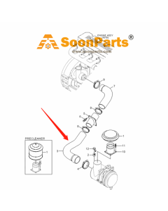 Tuyau 11Q8-24010 pour pelle Hyundai R300LC-9S