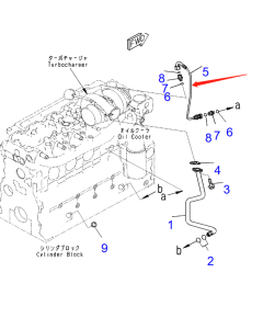 Tuyau 6754-51-8220 pour chargeuse sur pneus Komatsu WA250-6 WA320-6 WA380-6
