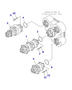 Hydraulische Zahnradpumpe 705-56-33040 für Komatsu Muldenkipper HM400-1