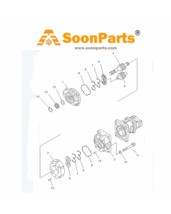 Bomba de engranajes hidráulica 705-56-33050 para camión volquete Komatsu HM350-1 HM350-1L
