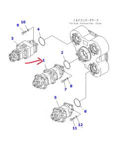 Pompe à engrenages hydraulique 705-56-33080 pour camion-benne Komatsu HM400-1 HM400-1L