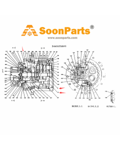 Kit de réparation de moteur hydraulique 2441U750R200 pour pelle Kobelco K904-2 K904L-2 K905-2 K905LC-2 MD140BLC