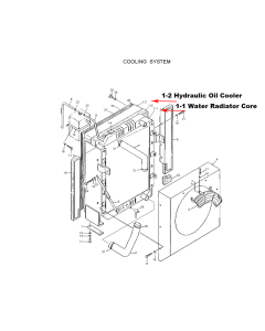 Radiatore dell'olio idraulico 11E3-4003 11E34003 per escavatore Hyundai R120LC R120W R130W
