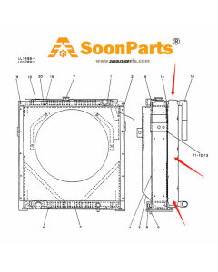 Hydraulikölkühler 2452U390S13 für Kobelco Bagger K909LC-2 MD240BLC