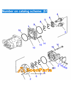 Hydraulic Pump 705-13-26530 for Komatsu Wheel Loader 518 532 WA180-1 WA300-1 WA320-1