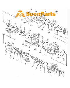 Pompe tandem hydraulique 705-52-10001 7055210001 pour niveleuse Komatsu GD605A-3
