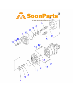 Pompe hydraulique 705-21-42070 pour chargeuse sur pneus Komatsu WA450-5L WA470-5 WA480-5 WA480-5L