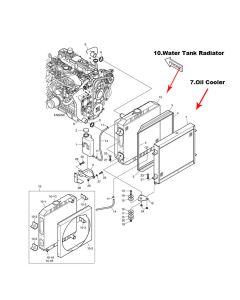 Hydraulikölkühler K1022393 für Doosan Daewoo Kompaktlader 440 PLUS DSL 702
