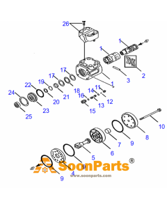 Orbitron Valve Steering Pump 421-64-15600 425-64-21100 421-64-15650 for Komatsu Wheel Loader 538 542 545