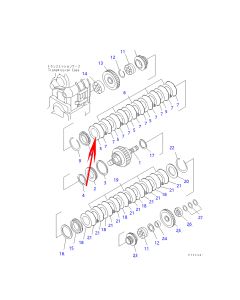 Plate Driven OKX51424 For Komatsu Forklift Truck FD150-6 FD200-6 FD250Z-6 FD200Z-6 FD180-6