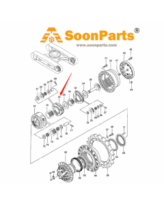 Support de pignon Planet 1027161 pour pelle John Deere 200CLC 225CLC 2054 2554 230CLC