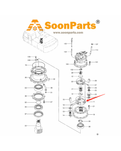 Support de pignon Planet 2039262 pour pelle John Deere 330LCR 330LC