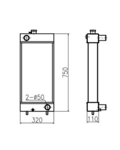 Radiator CA3077640 307-7640 3077640 CA3077639 307-7639 3077639 For Caterpillar Mini Hydraulic Excavator 307D