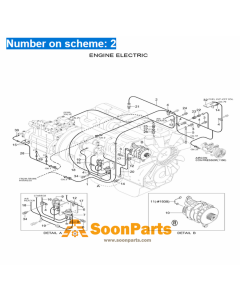 Rear Engine Harness 21N6-21032 21N6-21033 for Hyundai Excavator R200W-7 R210LC-7 R210NLC-7 R250LC-7 R220LC-7