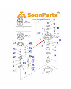 Boîtier de Base de moteur pivotant 201-26-71111 2012671111 pour pelle Komatsu BR500JG-1 PC60-7 PC70-7 PC75UD-2 PC75UU-2