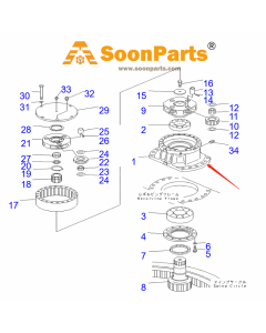 Boîtier de moteur pivotant 20Y-26-22210 20Y2622210 pour pelle Komatsu PC200-6 PC210-6 PC220-6
