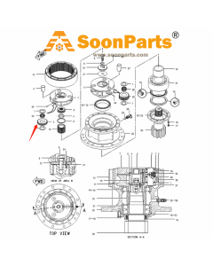 Schwenkmotor-Planetengetriebe 7Y-1644 für Caterpillar-Bagger CAT 320 320 L 320B 320B L 320N 321B