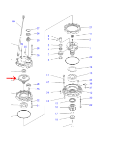 Engranaje del eje de reducción del puerto oscilante 201-26-51120 2012651120 para excavadora Komatsu PC60-5 PC60L-5