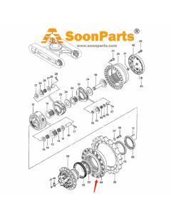 Tambour de moyeu de moteur de voyage 1027152 pour pelle John Deere 200CLC 2054 225CLC 230CLC 2554