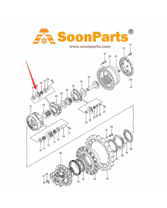 Motor de desplazamiento Planet Gear 3063956 para excavadora John Deere 200LC
