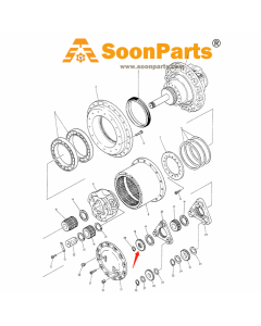 Engrenage solaire de moteur de voyage 2401P576 pour pelle Kobelco K907C K907CLC