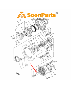 Arbre solaire de moteur de voyage 2020862 pour pelle John Deere 690D 790D