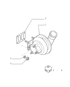 Turbocompresor 72215919 para excavadora New Holland E385 RH 12,6