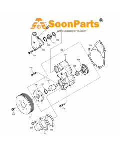 Pompe à eau 65.06500-6251B Excavatrice Doosan Daewoo SOLAIRE 450LC-V
