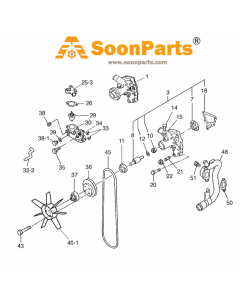 Pompe à eau 894338-8480 8943388480 pour pelle Doosan Daewoo SOLAR 55 moteur Isuzu 4LC1