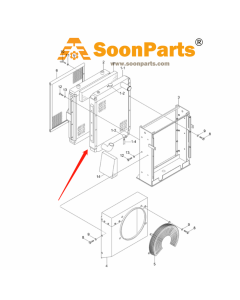 Radiateur de réservoir d'eau 11N8-42160 pour pelle Hyundai R290LC-7H