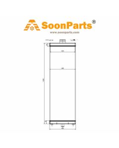 Radiateur de réservoir d'eau 4682289 4682423 4682424 pour pelle Hitachi EX1200-6
