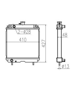 Radiador de tanque de agua ASS'Y 6C040-58522 6C040-58520 H6C00-58500 para Kubota B1700D B1700E B1700HSD B1700HSE