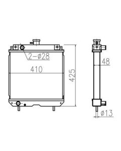 Conjunto de radiador de tanque de agua 6C070-5852-2 6C07058522 para Kubota B2710